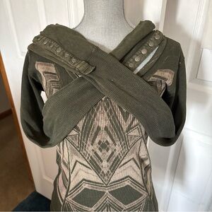 Rare Vintage Y2K Idylle Damsel Button Snap Cuff Like Free People Thermal L